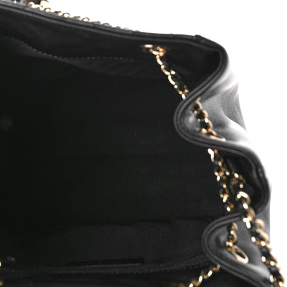 Chanel Calfskin Quilted Daily Chevron Drawstring Bag Black 5 of 9