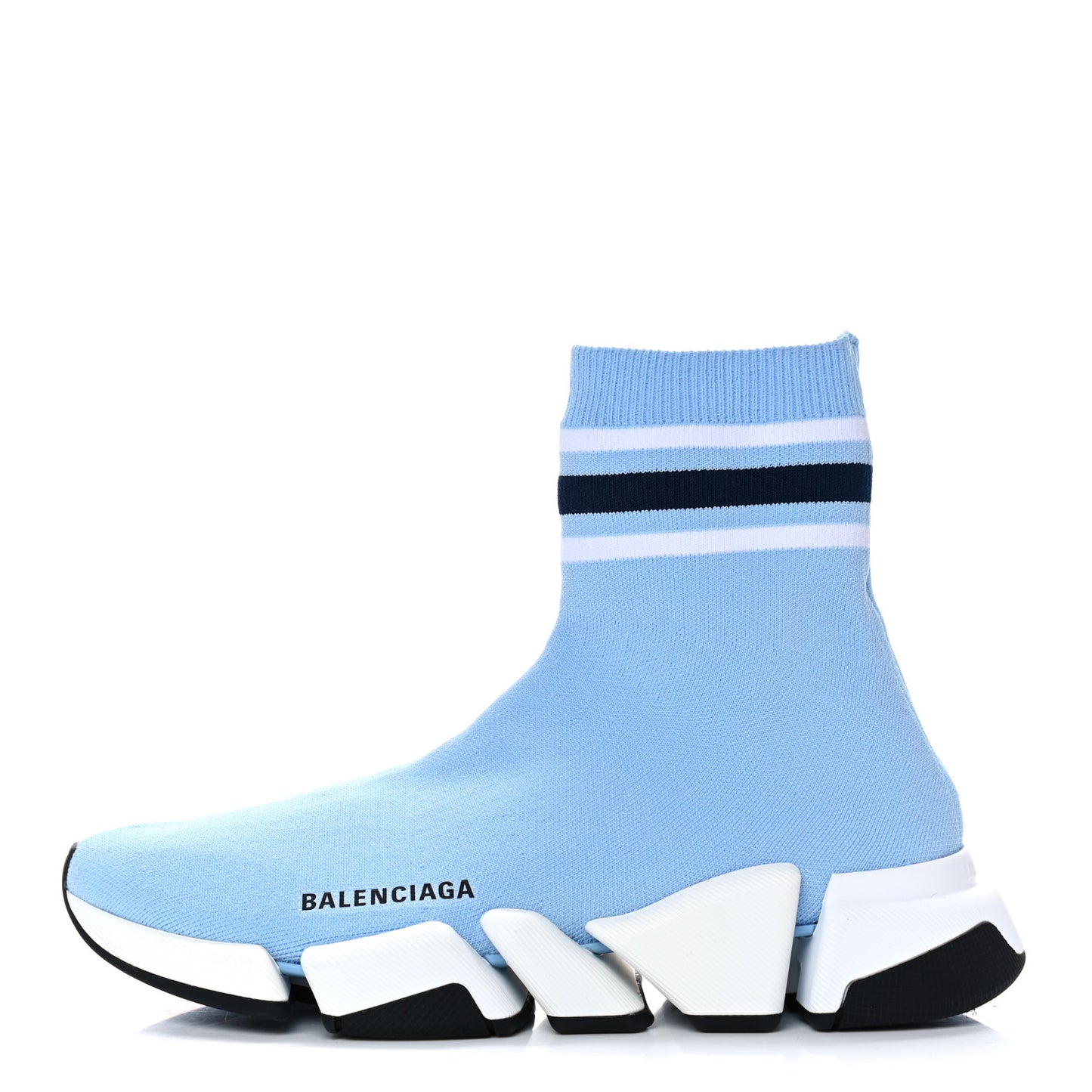 Technical 3D Recycled Knit Striped Womens Speed 2.0 Sneakers 40 Airy Blue Navy Fluorescent Yellow