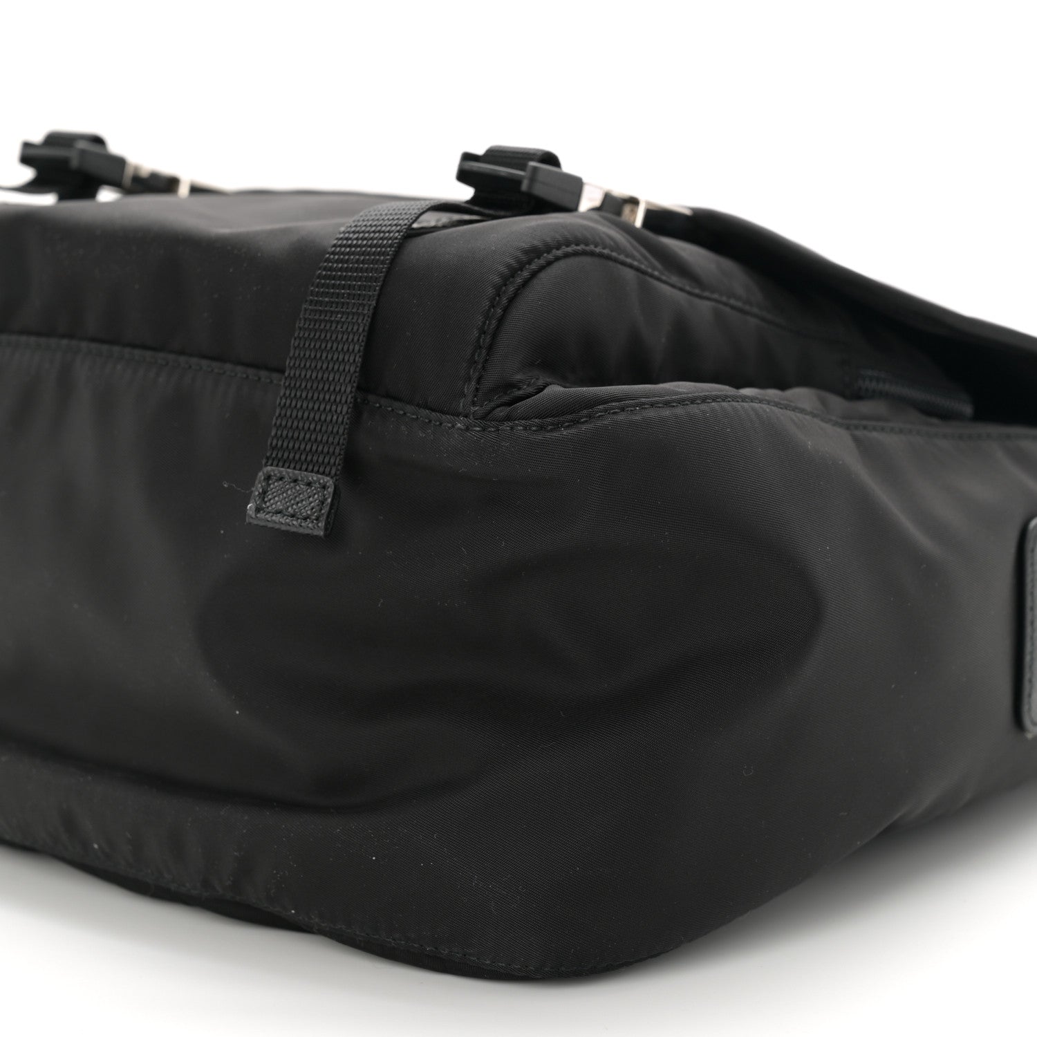 Prada Nylon Vela Double Snap Buckle Messenger Bag Black 10 of 10