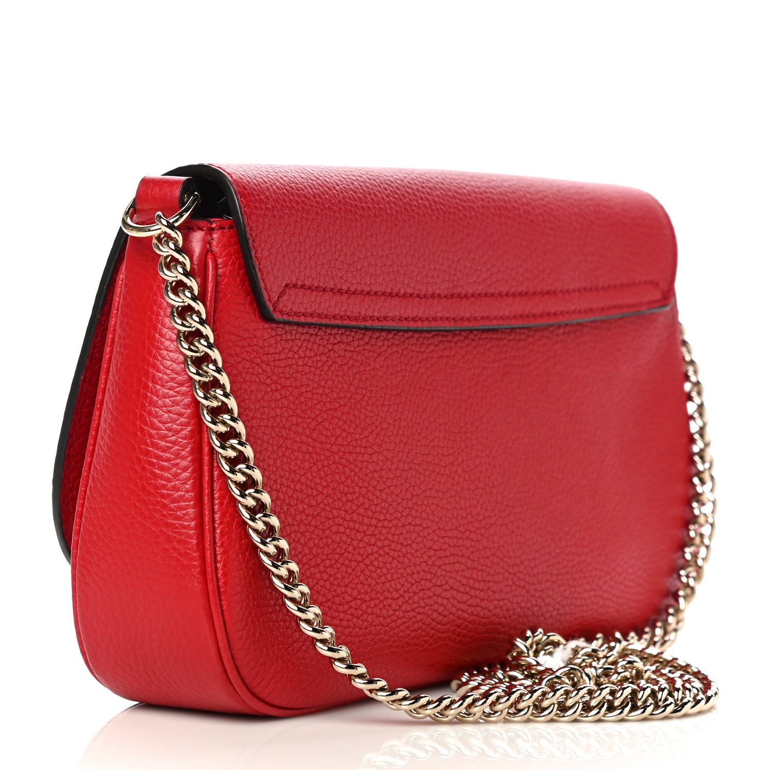 Gucci Pebbled Calfskin Medium Soho Flap Crossbody Vibrant Red 2 of 14