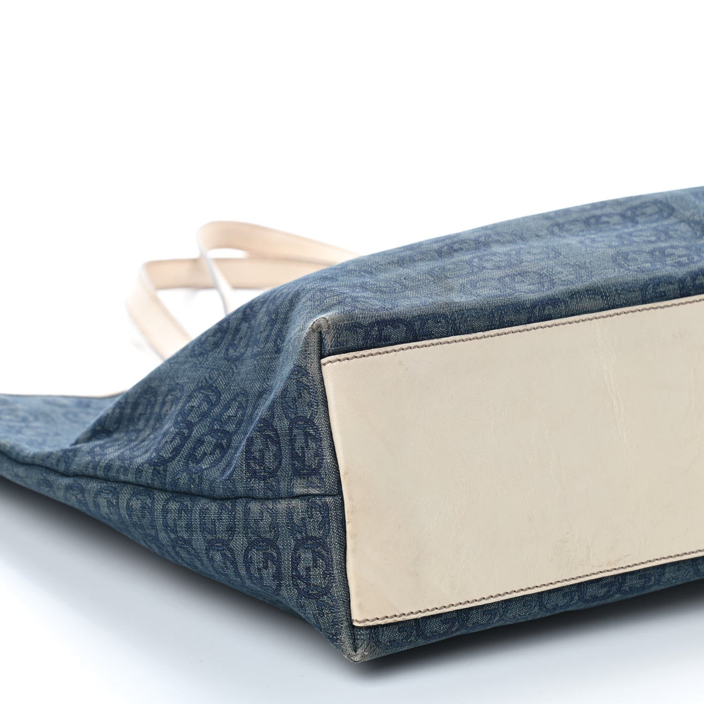 GG Monogram Denim Large Tote Blue