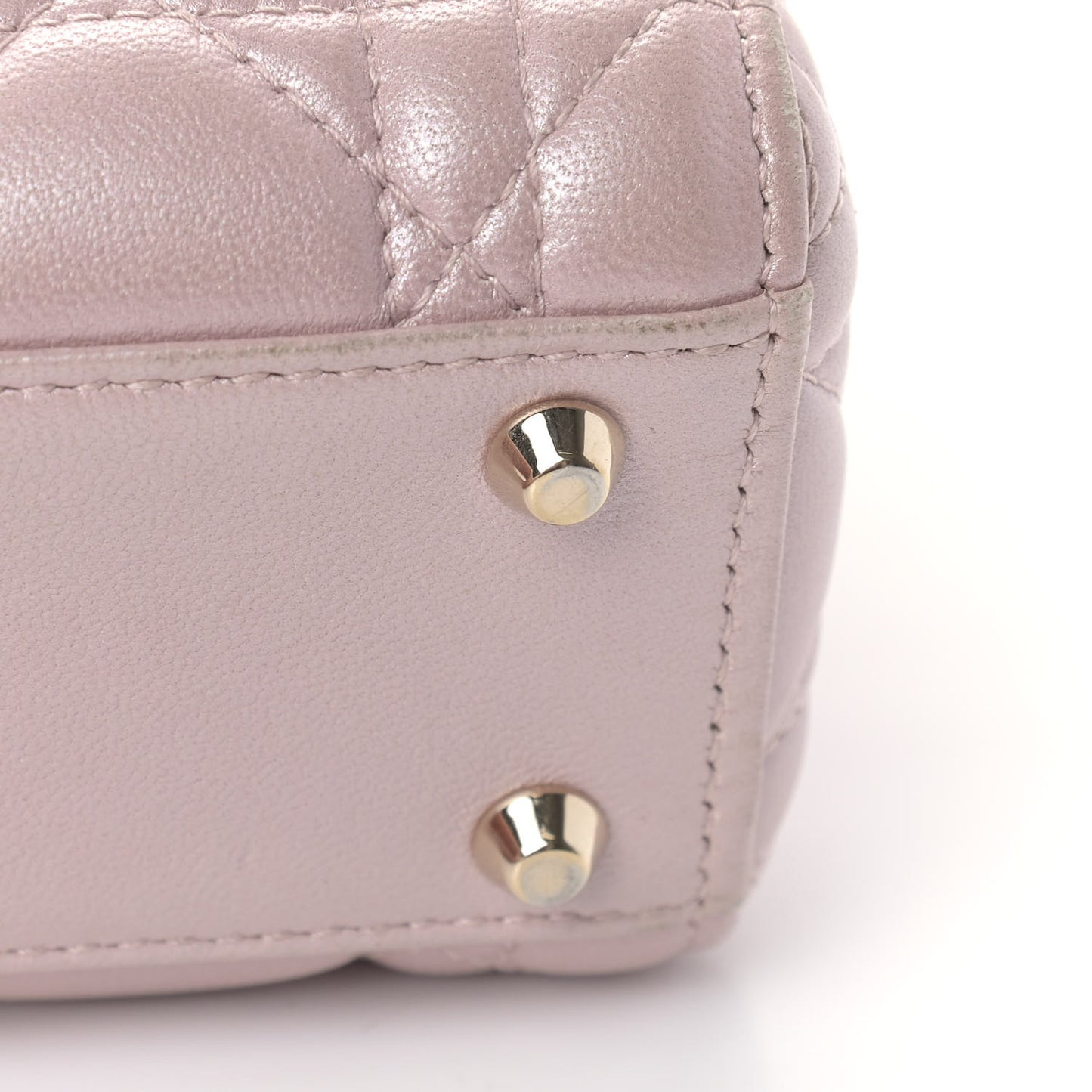 Metallic Lambskin Cannage Mini Lady Dior Lotus