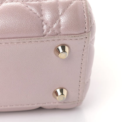 Christian Dior Metallic Lambskin Cannage Mini Lady Dior Lotus 16 of 19