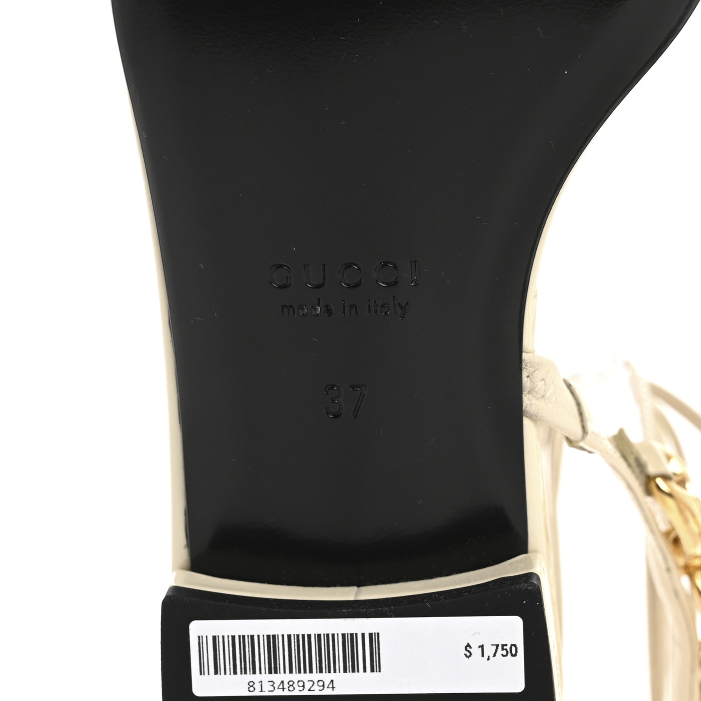 Vernice Crystal Lambskin Marina Ankle Wrap Sandals 37 New Ivoire
