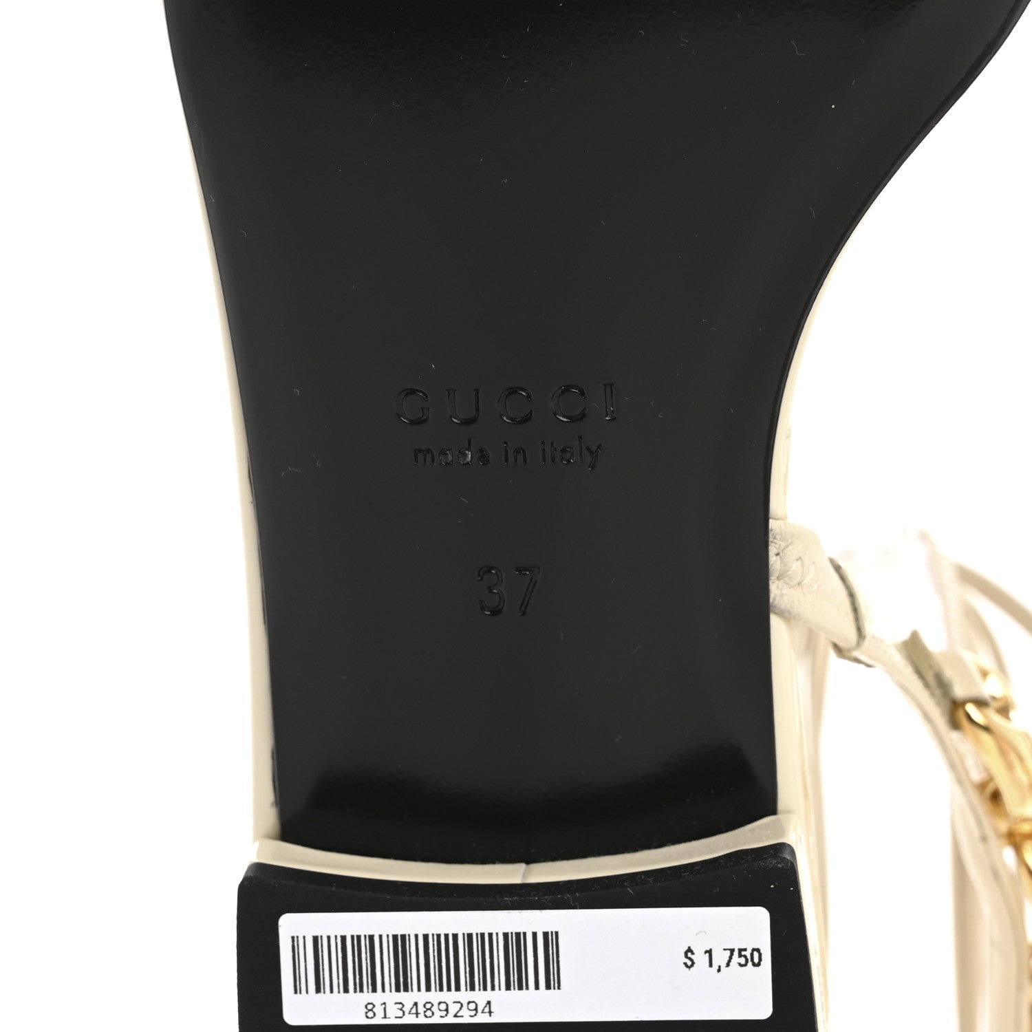 Gucci Vernice Crystal Lambskin Marina Ankle Wrap Sandals 37 New Ivoire 8 of 9