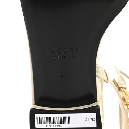 Gucci Vernice Crystal Lambskin Marina Ankle Wrap Sandals 37 New Ivoire 8 of 9