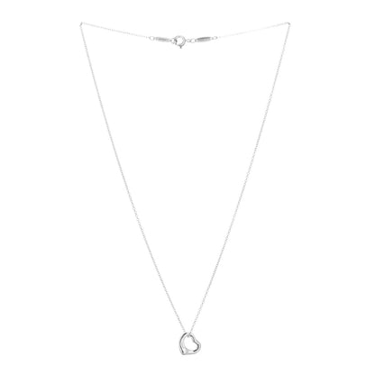 Tiffany Sterling Silver 11mm Elsa Peretti Open Heart Pendant Necklace 2 of 6