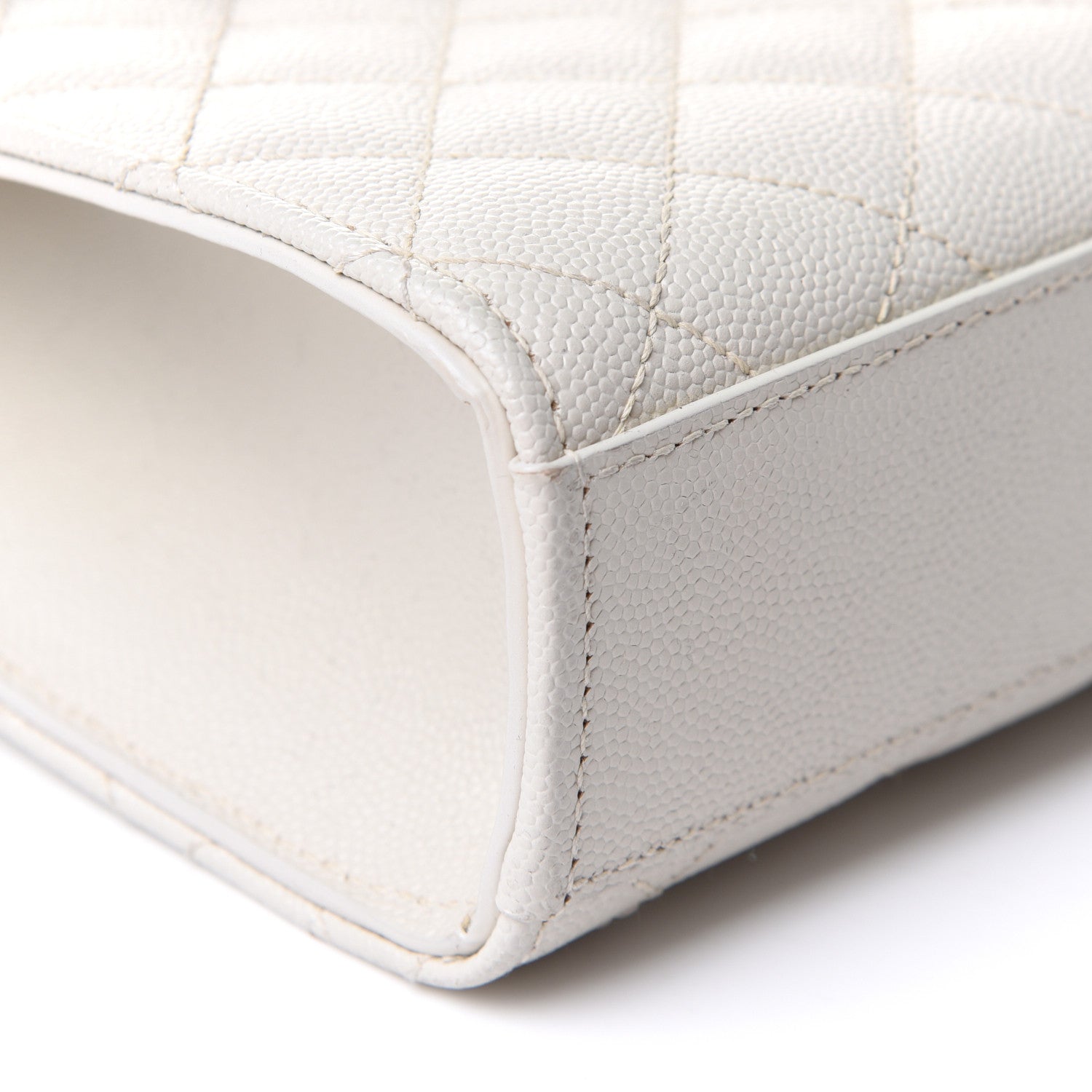 Saint Laurent Grain De Poudre Textured Mixed Matelasse Medium Triquilt Monogram Satchel Crema Soft 10 of 12