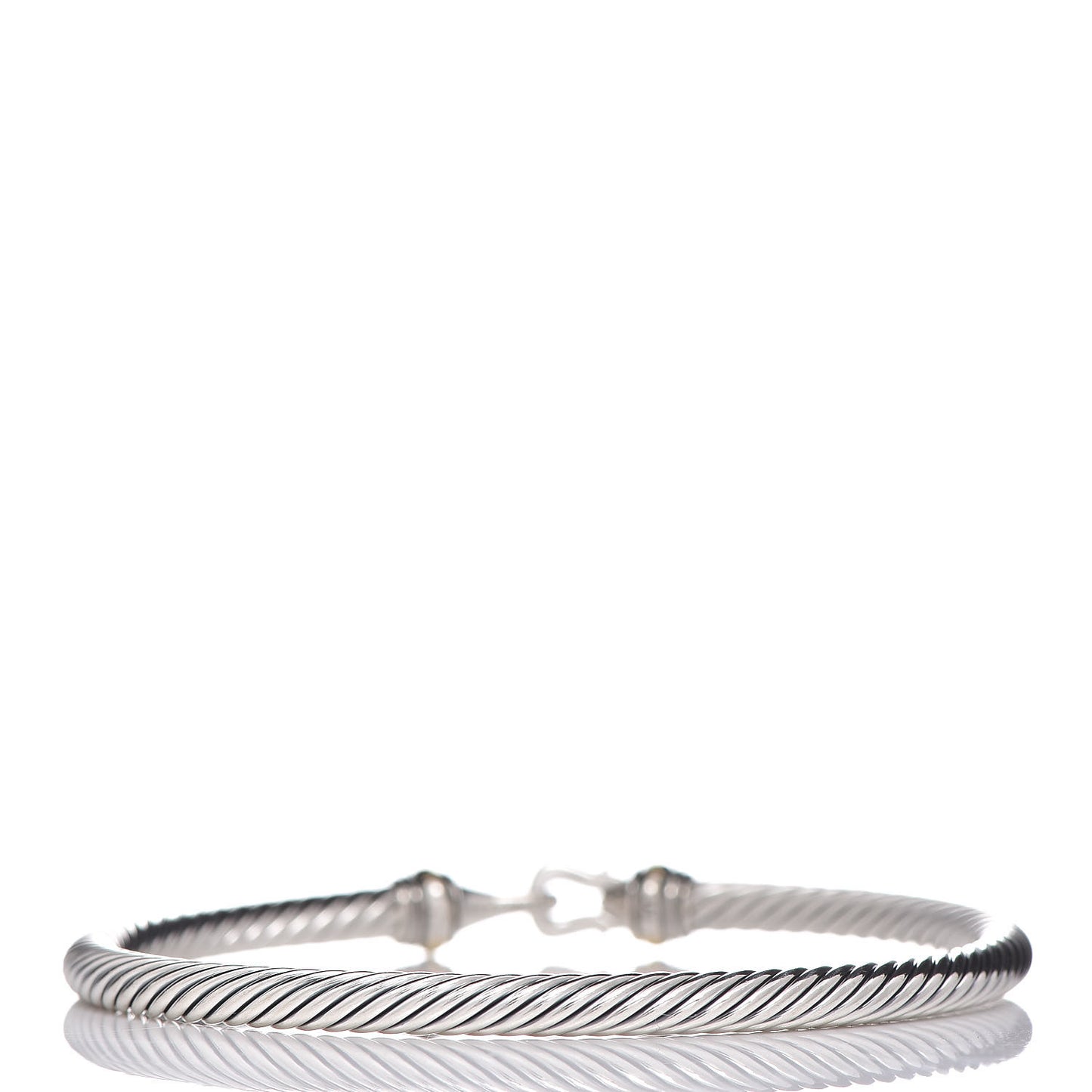 Sterling Silver 18K Yellow Gold 4mm Cable Buckle Bracelet