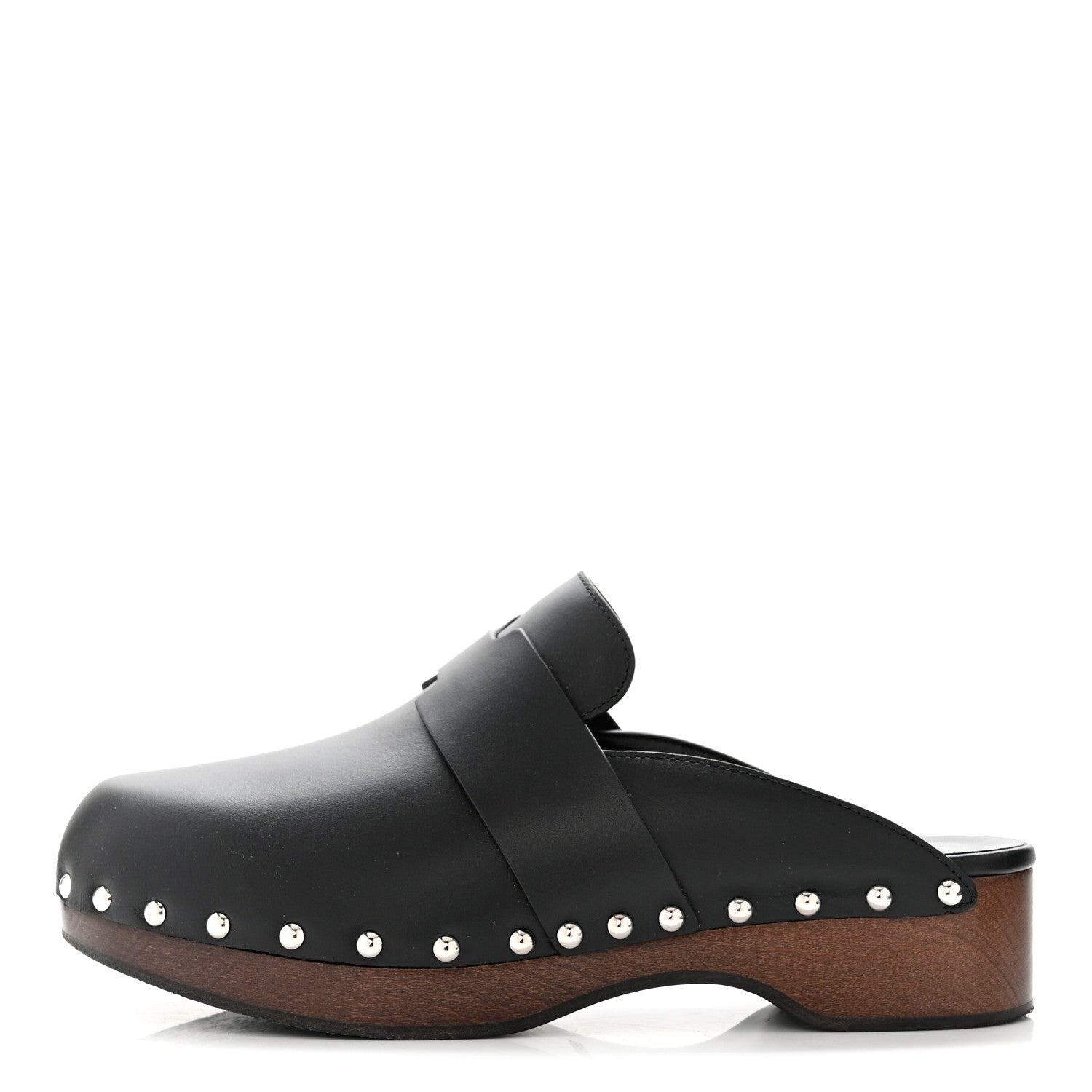 Hermes Calfskin Calya Mules 38 Black 1 of 7