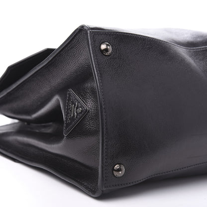 Prada Glace Calfskin Tote Bag Baltico Black 8 of 14