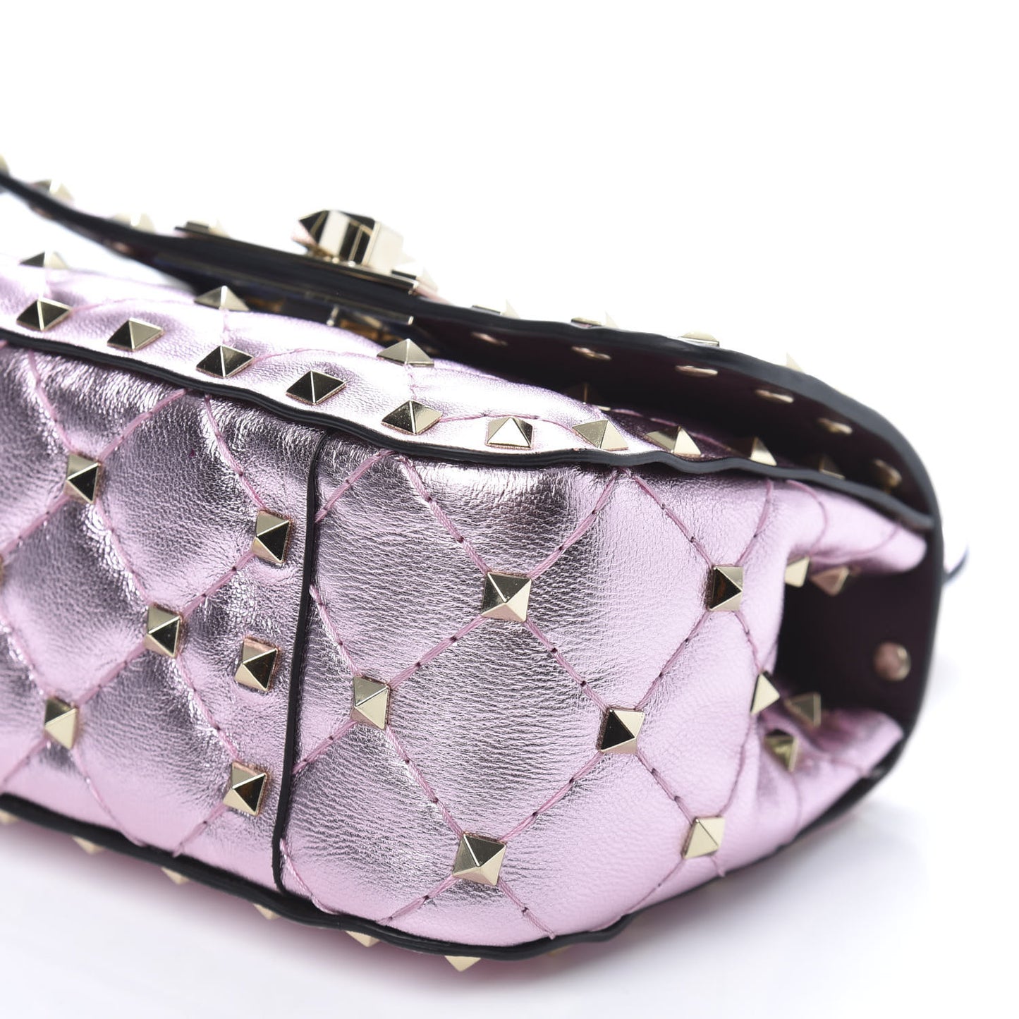 Metallic Nappa Micro Rockstud Spike Shoulder Bag Giacinto