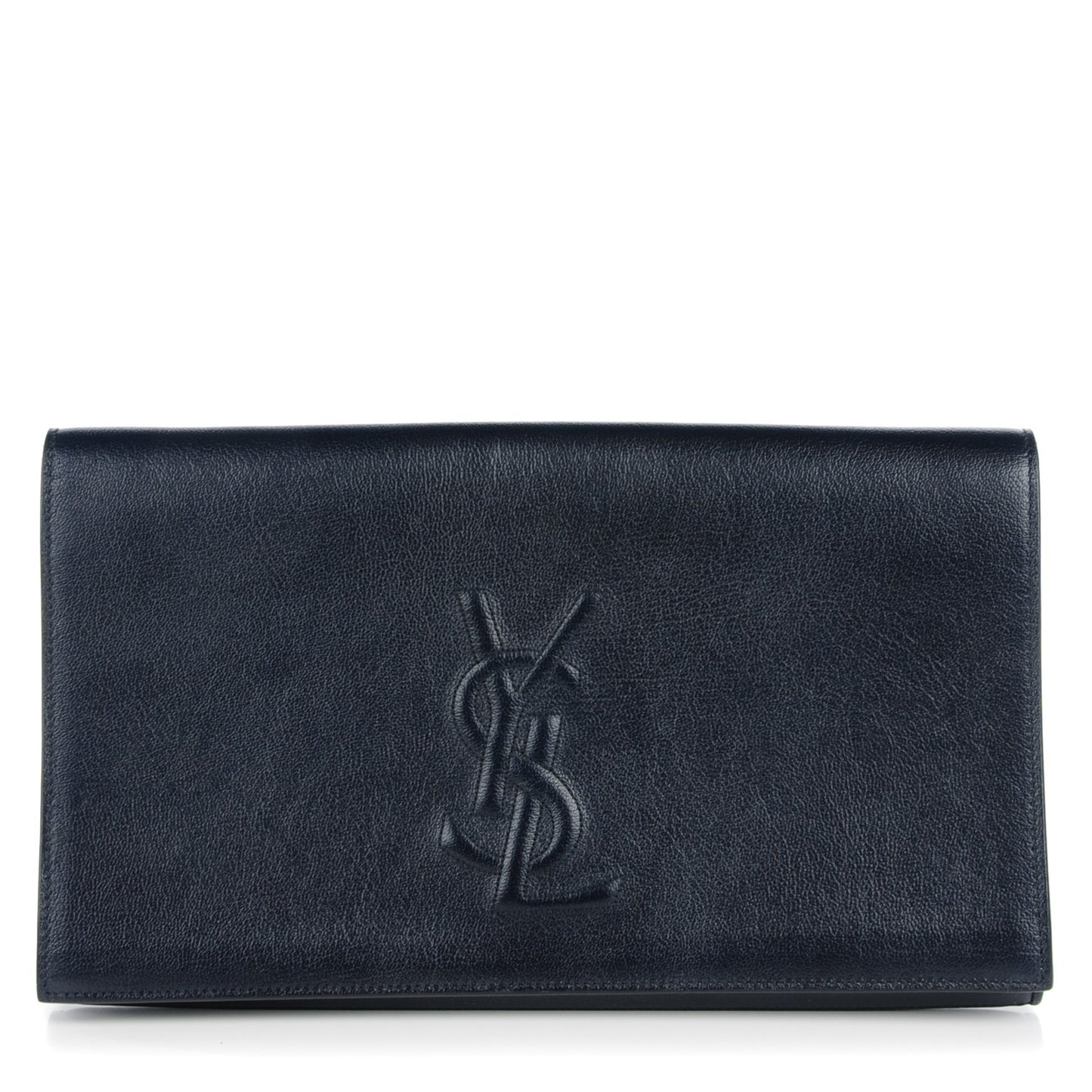 Calfskin Monogram Large Belle De Jour Clutch Navy