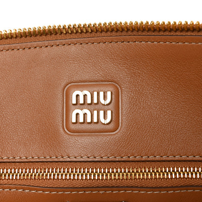 Miu Miu Soft Calf Top Handle Shoulder Bag Cognac 7 of 10
