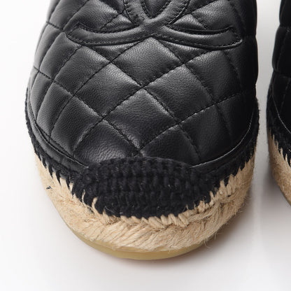 Chanel Lambskin Quilted CC Espadrilles 38 Black 11 of 12