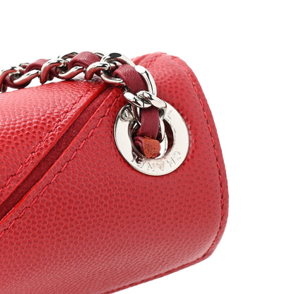 Chanel Caviar Macro Chevron Small Single Flap Red 15 of 15