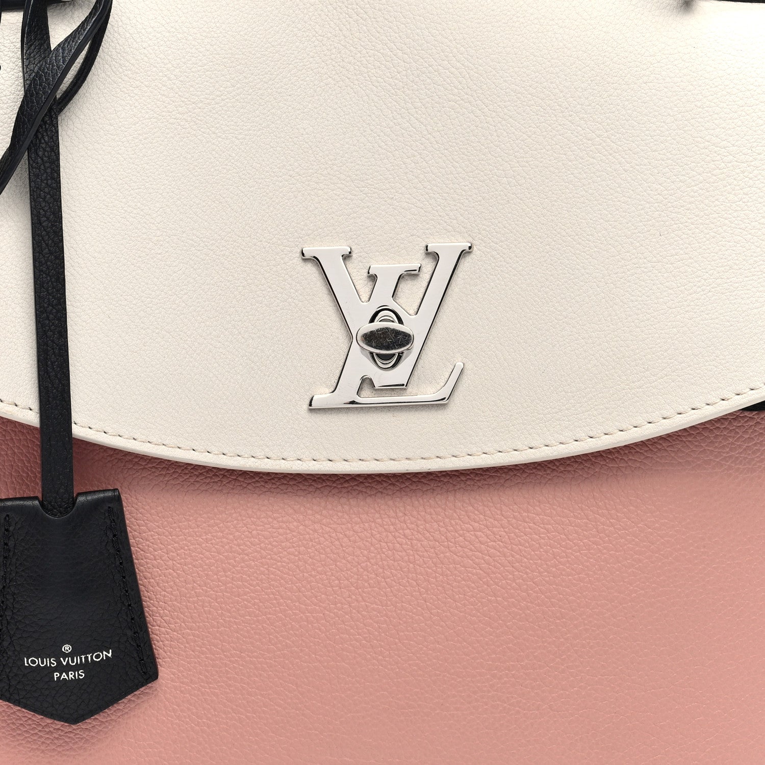 Louis Vuitton Soft Calfskin Lockme Ever Rose Ballet White Maito Black 7 of 9