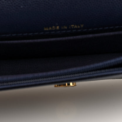 Chanel Caviar Quilted Pocket Twins Clutch With Chain Navy Blue 5 of 11