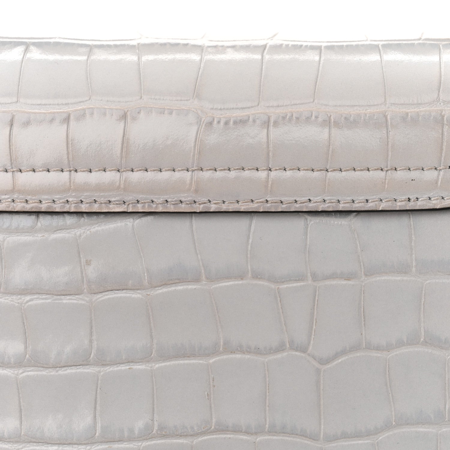 Chloe Crocodile Embossed Calfskin Mini C Double Carry Stormy Grey 9 of 9