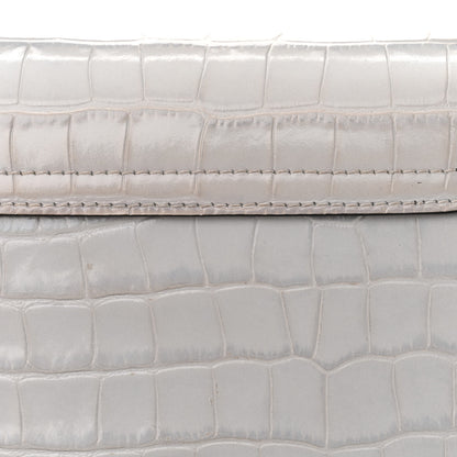 Chloe Crocodile Embossed Calfskin Mini C Double Carry Stormy Grey 9 of 9