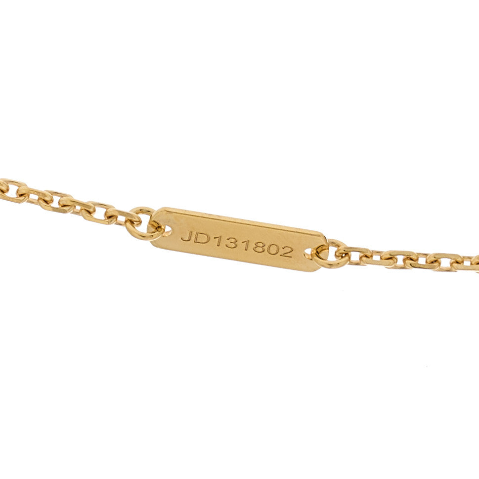 18K Yellow Gold Guilloche Vintage Alhambra Pendant Necklace