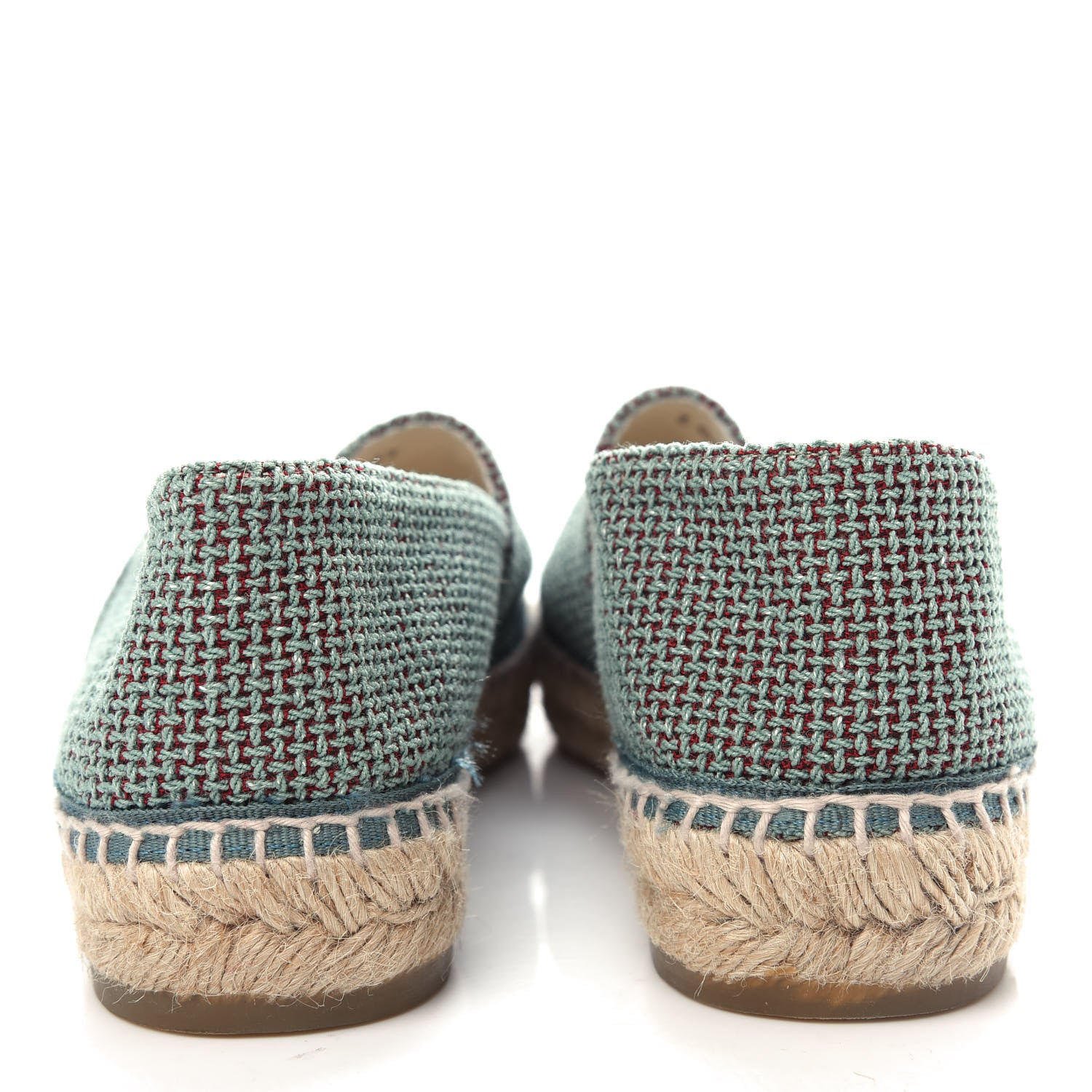 Chanel Toile Sequin CC Espadrilles 40 Green 7 of 10