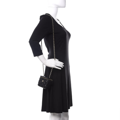 Chanel Lambskin Quilted Mini Vanity Case With Chain Black 2 of 11