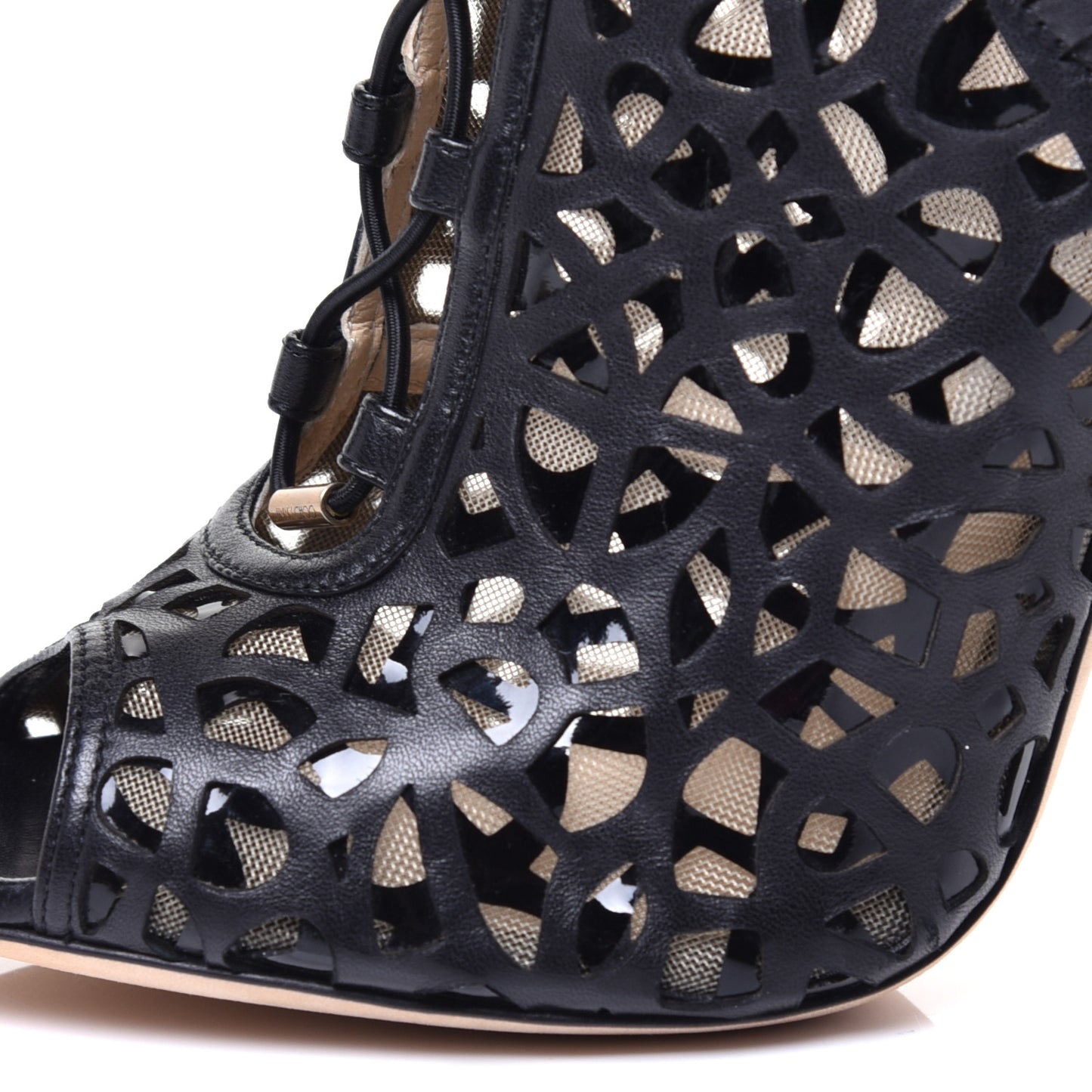 Shiny Nappa Tactic Ankle Boots 38.5 Black
