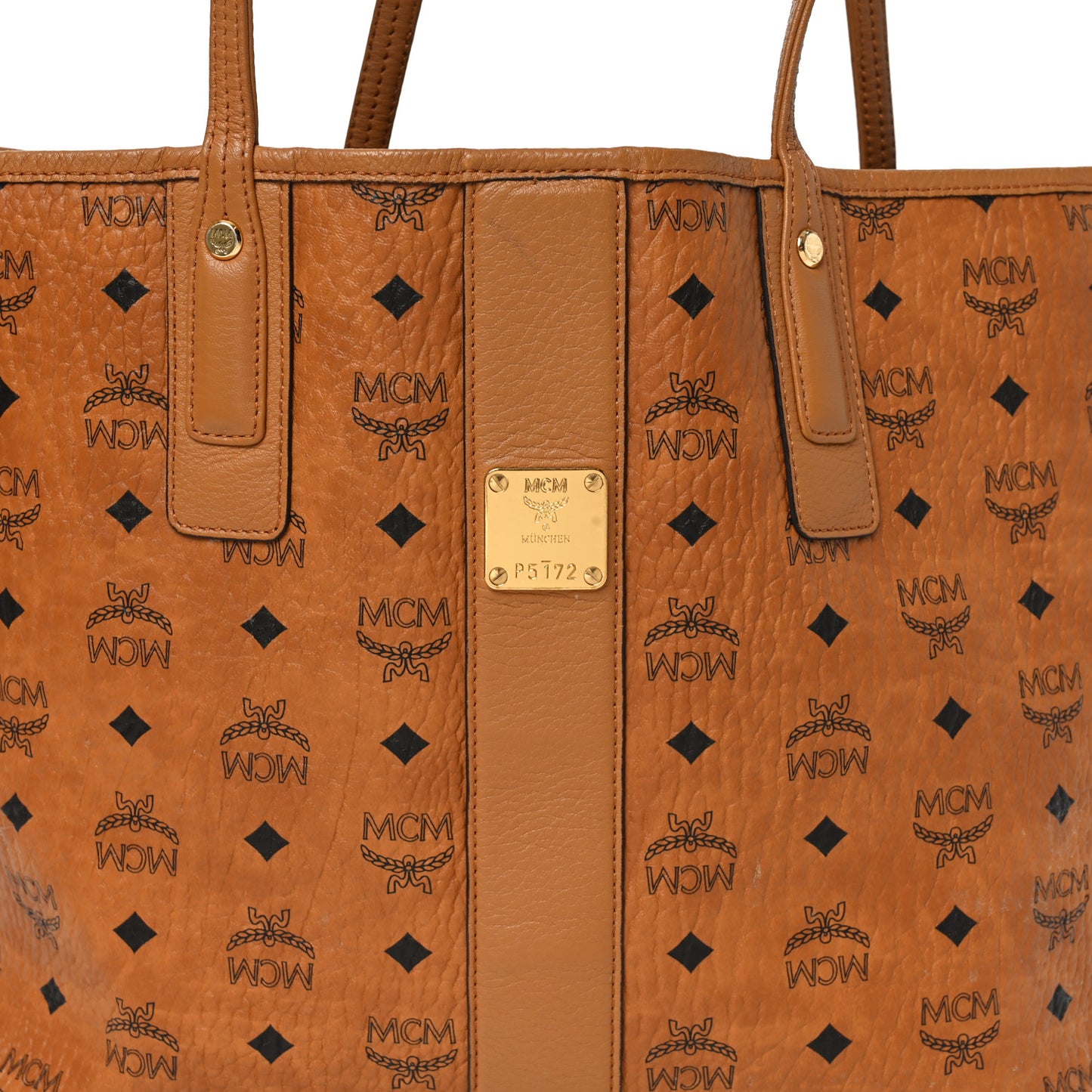 Visetos Medium Liz Reversible Shopper Tote Cognac