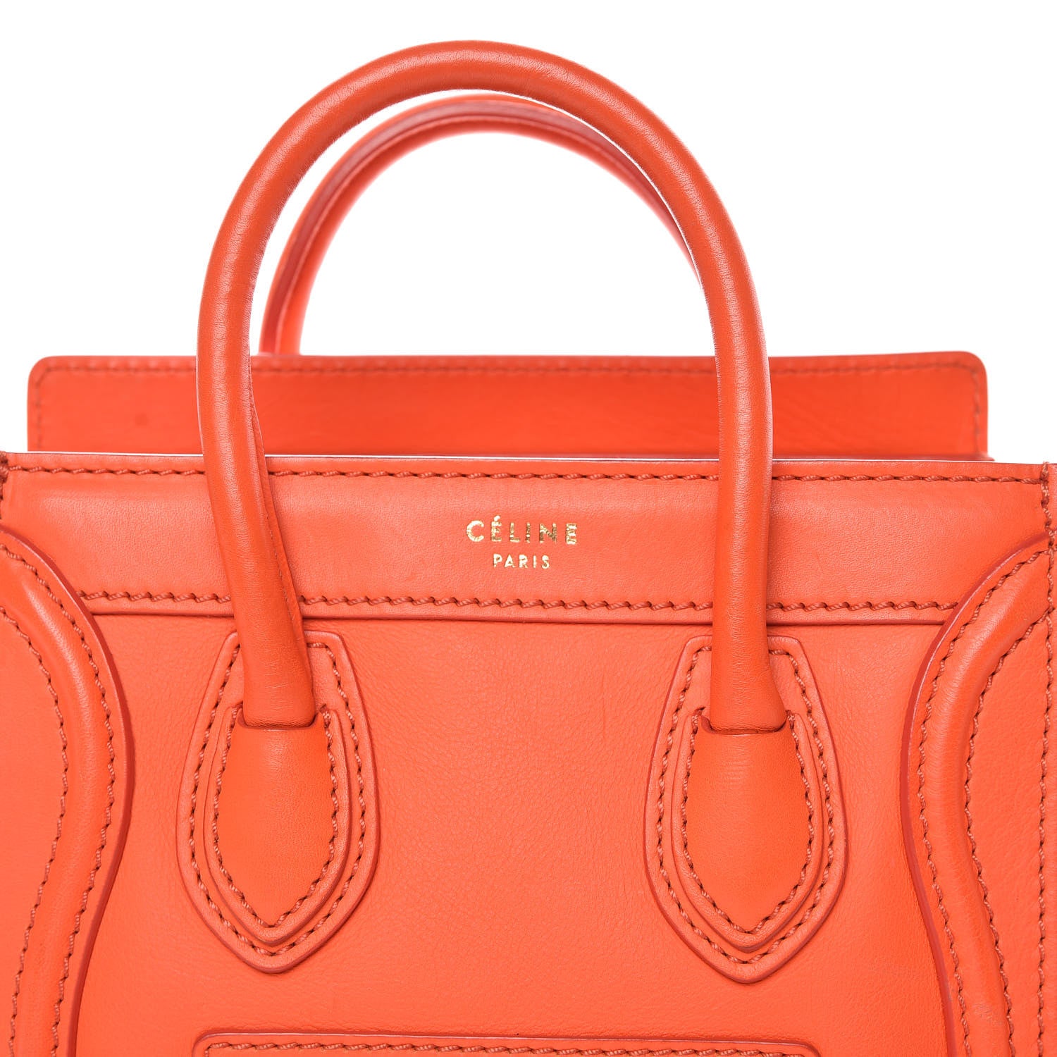 Celine Smooth Calfskin Nano Luggage Fluo Orange 13 of 15
