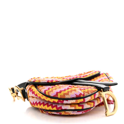 Christian Dior Embroidered Fringe Beaded Mini Saddle Bag Multicolor 4 of 13
