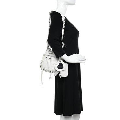 Balenciaga Agneau Arena Le Cagole Bucket Bag XS Optic White 2 of 13