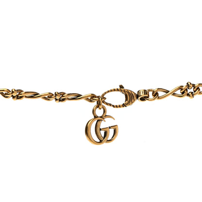 Gucci Metal Crystal Butterfly Necklace Aged Gold Multicolor 7 of 8