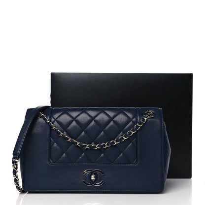 Chanel Sheepskin Quilted Vintage Mademoiselle Flap Dark Navy 11 of 11