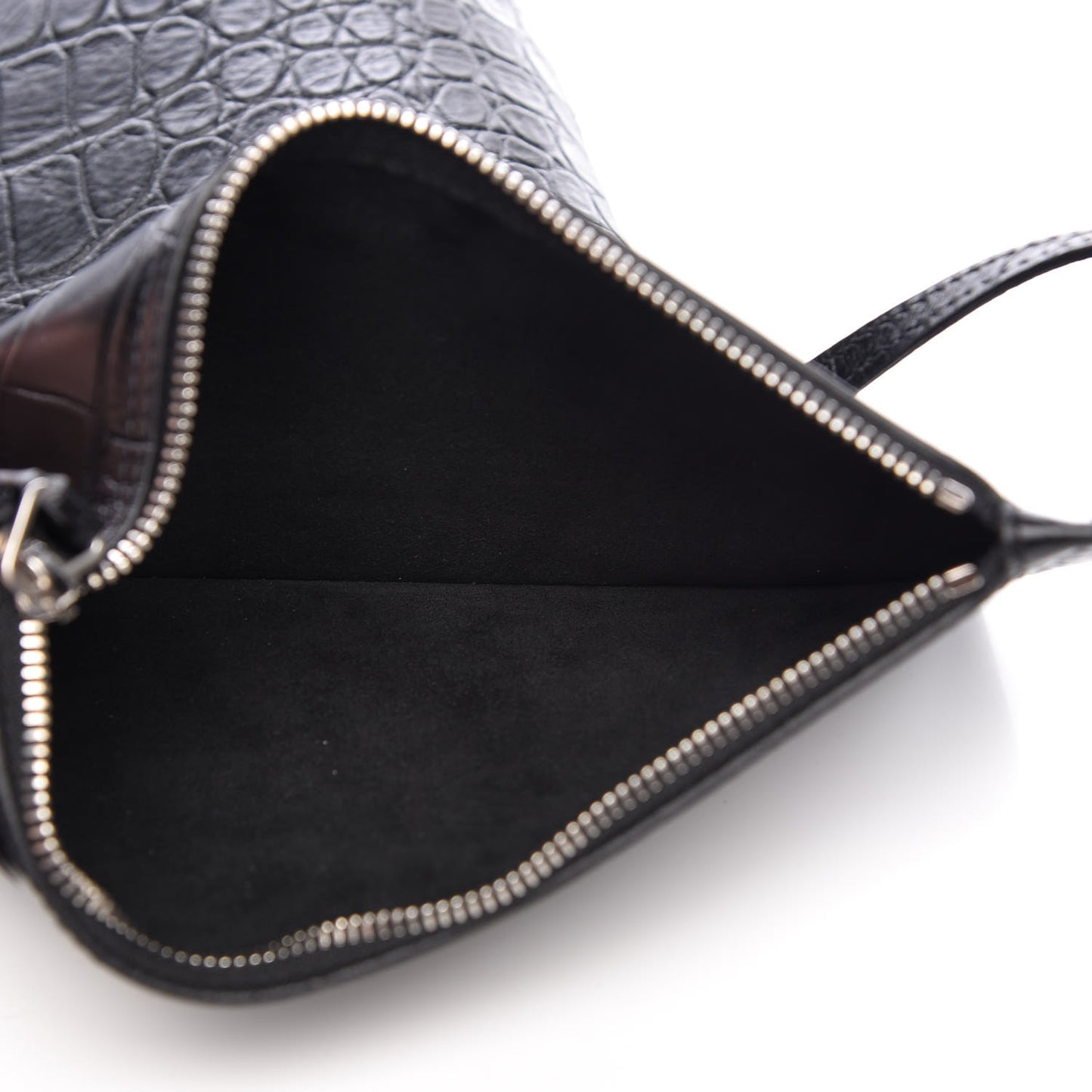 Croc Calfskin Embossed Bold Shopper Tote Black