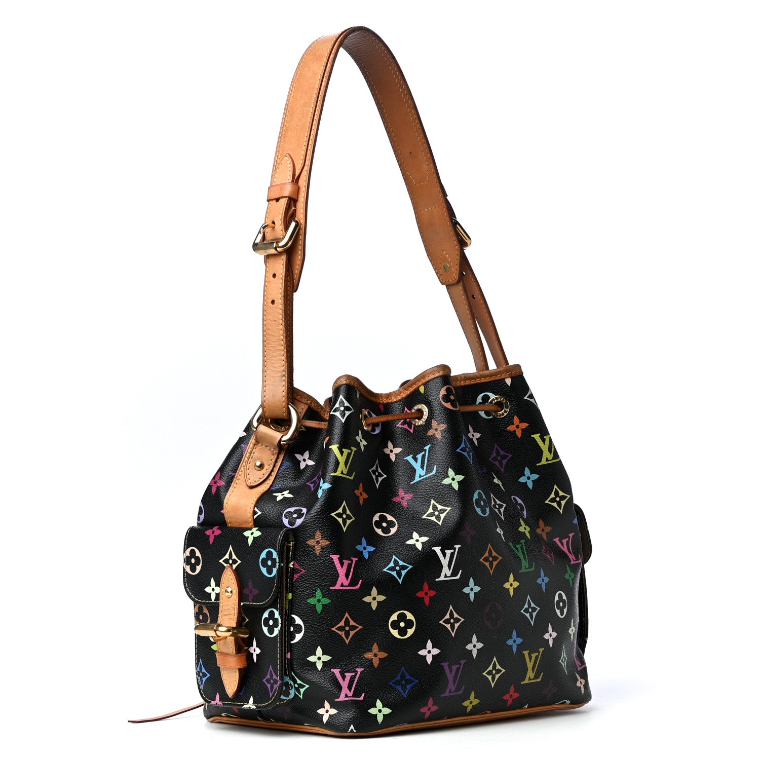 Louis Vuitton Monogram Multicolor Petit Noe Black 2 of 6