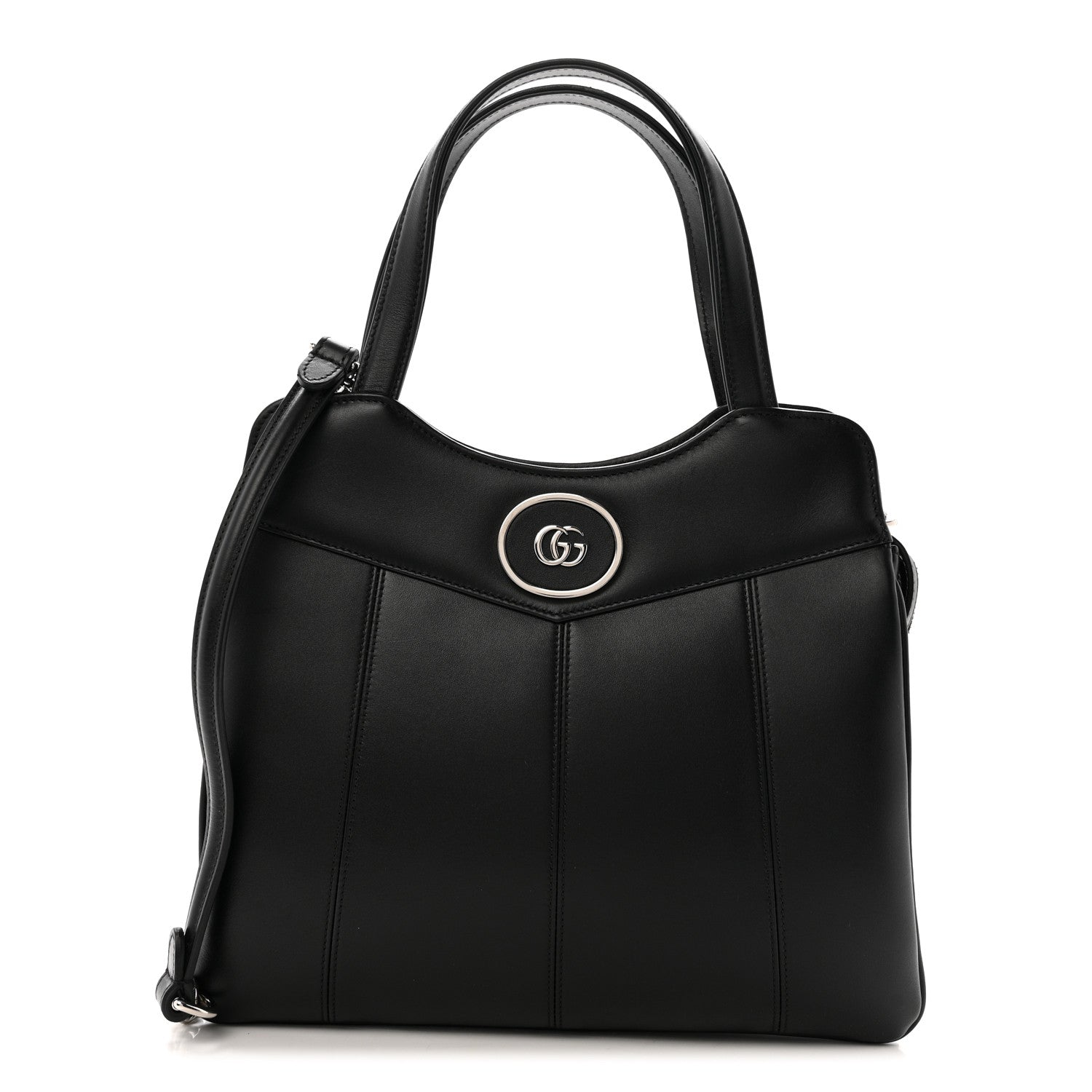 Gucci Calfskin Petite GG Small Tote Bag Black 1 of 13