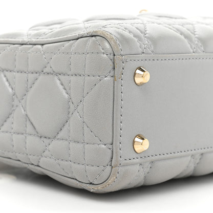 Christian Dior Metallic Lambskin Cannage Mini Lady Dior Grey 9 of 16