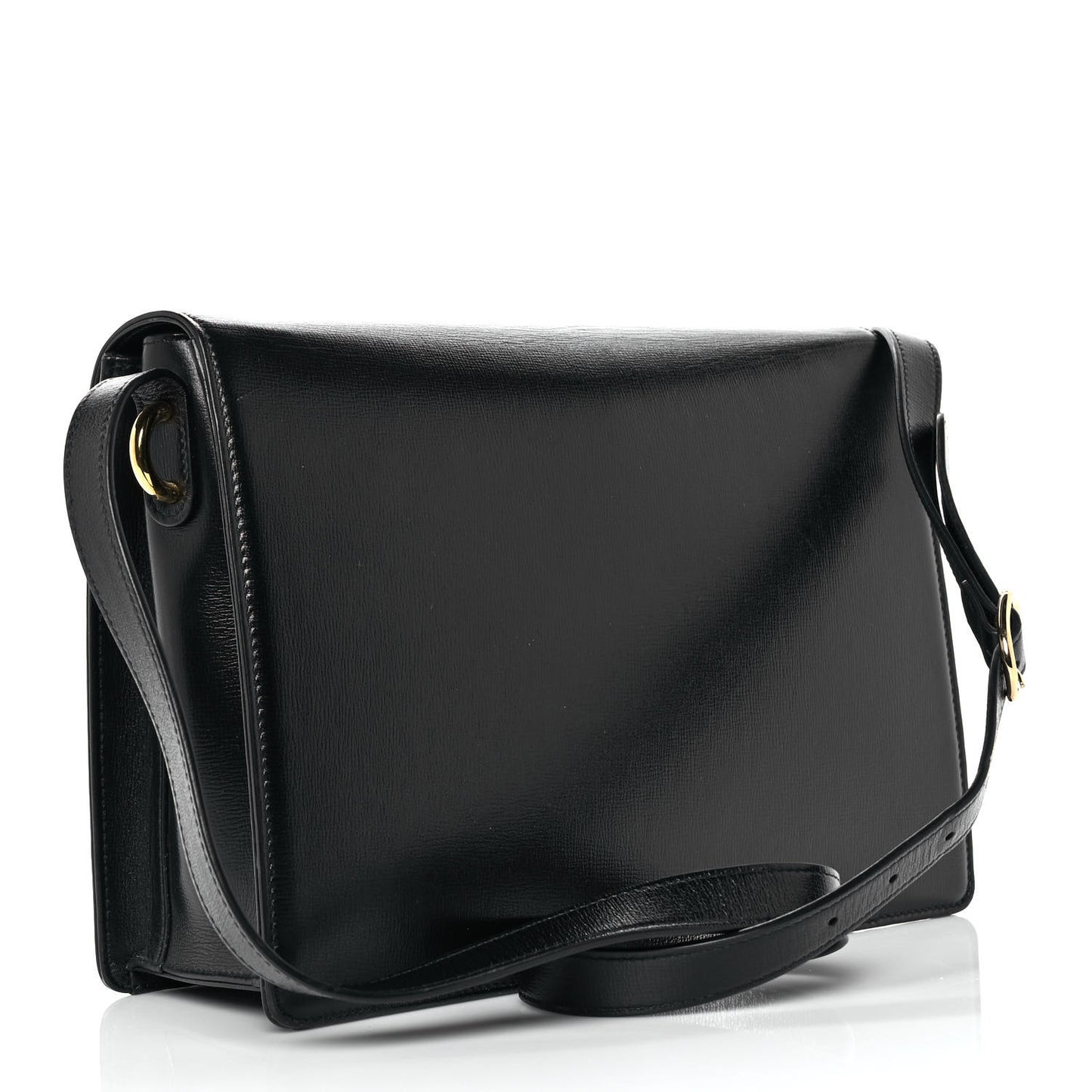 Textured Calfskin Medium Torchon GG Ring Shoulder Bag Black