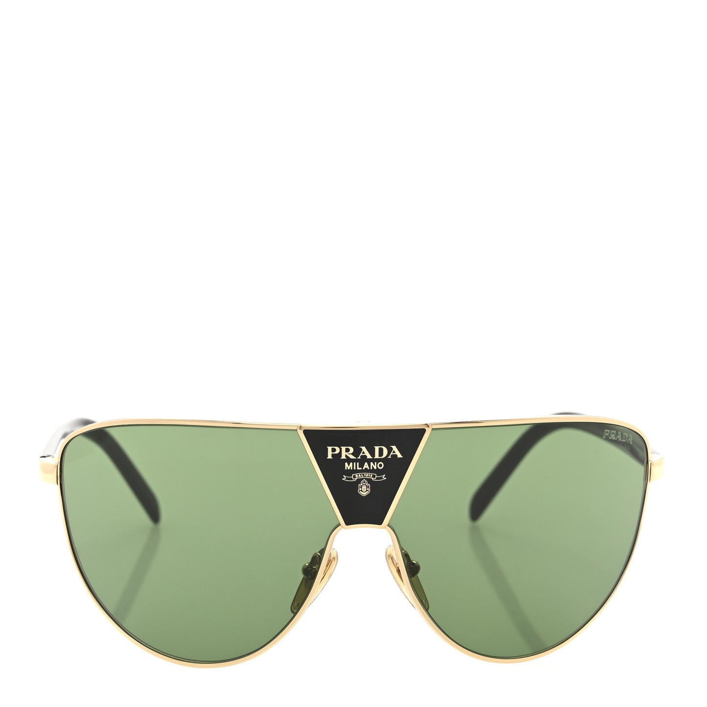 Metal Shield Sunglasses SPR 69Z Gold Green