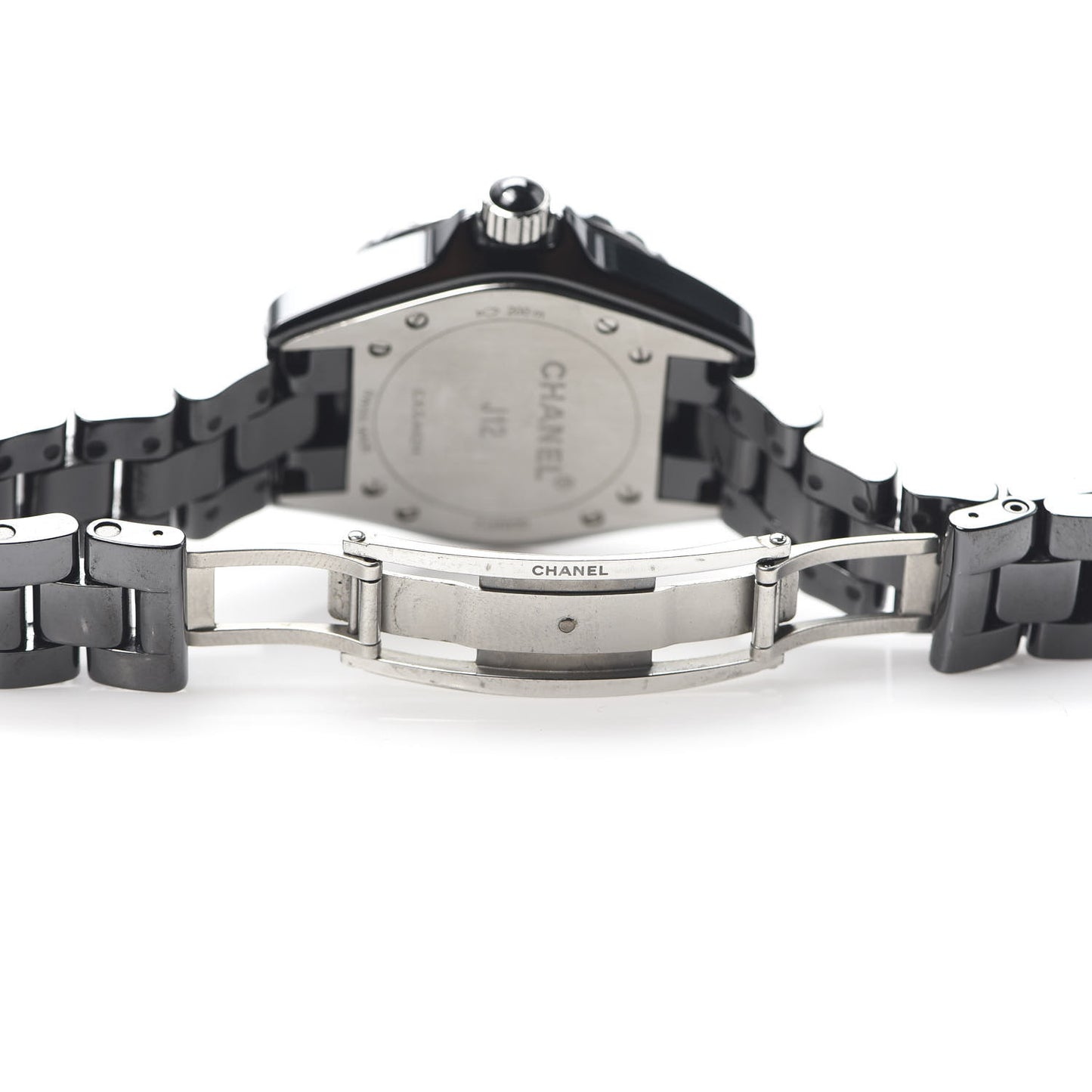 Stainless Steel Ceramic Diamond 33mm J12 Quartz Watch Black