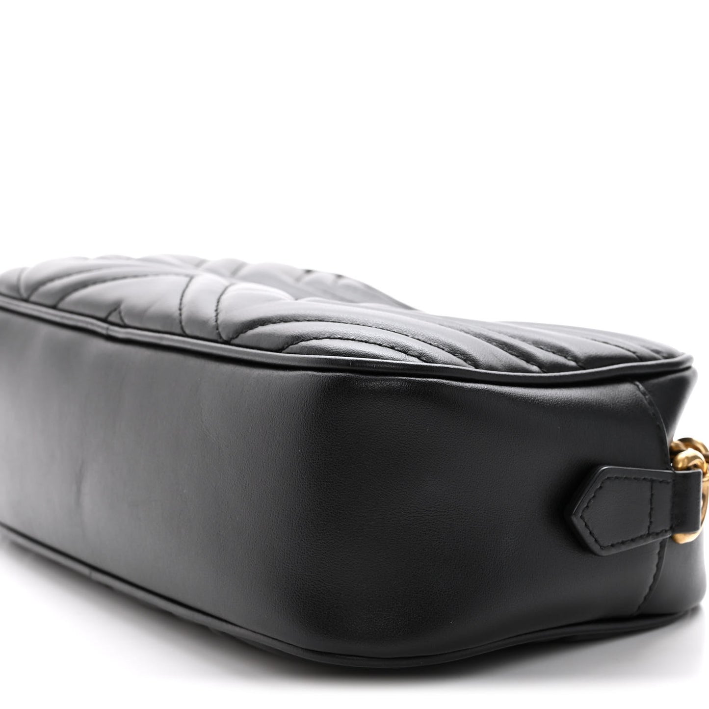 Calfskin Matelasse Small GG Marmont Chain Shoulder Bag Black