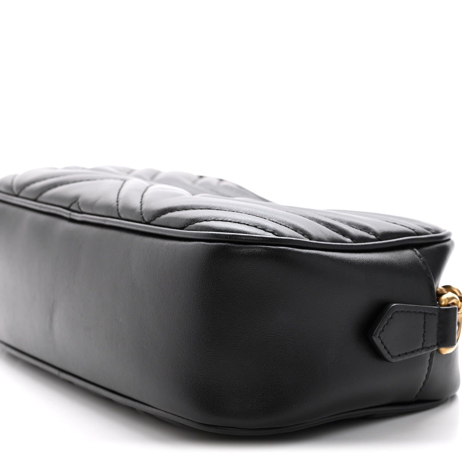 Gucci Calfskin Matelasse Small GG Marmont Chain Shoulder Bag Black 10 of 16