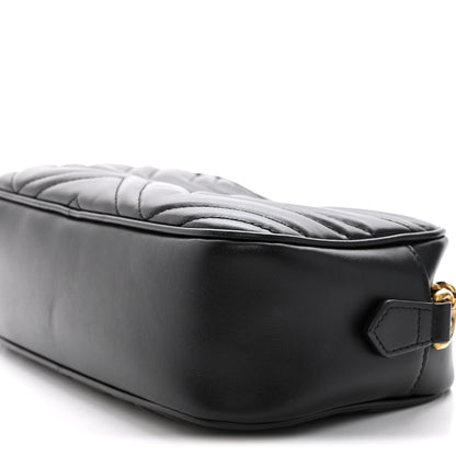 Gucci Calfskin Matelasse Small GG Marmont Chain Shoulder Bag Black 10 of 16