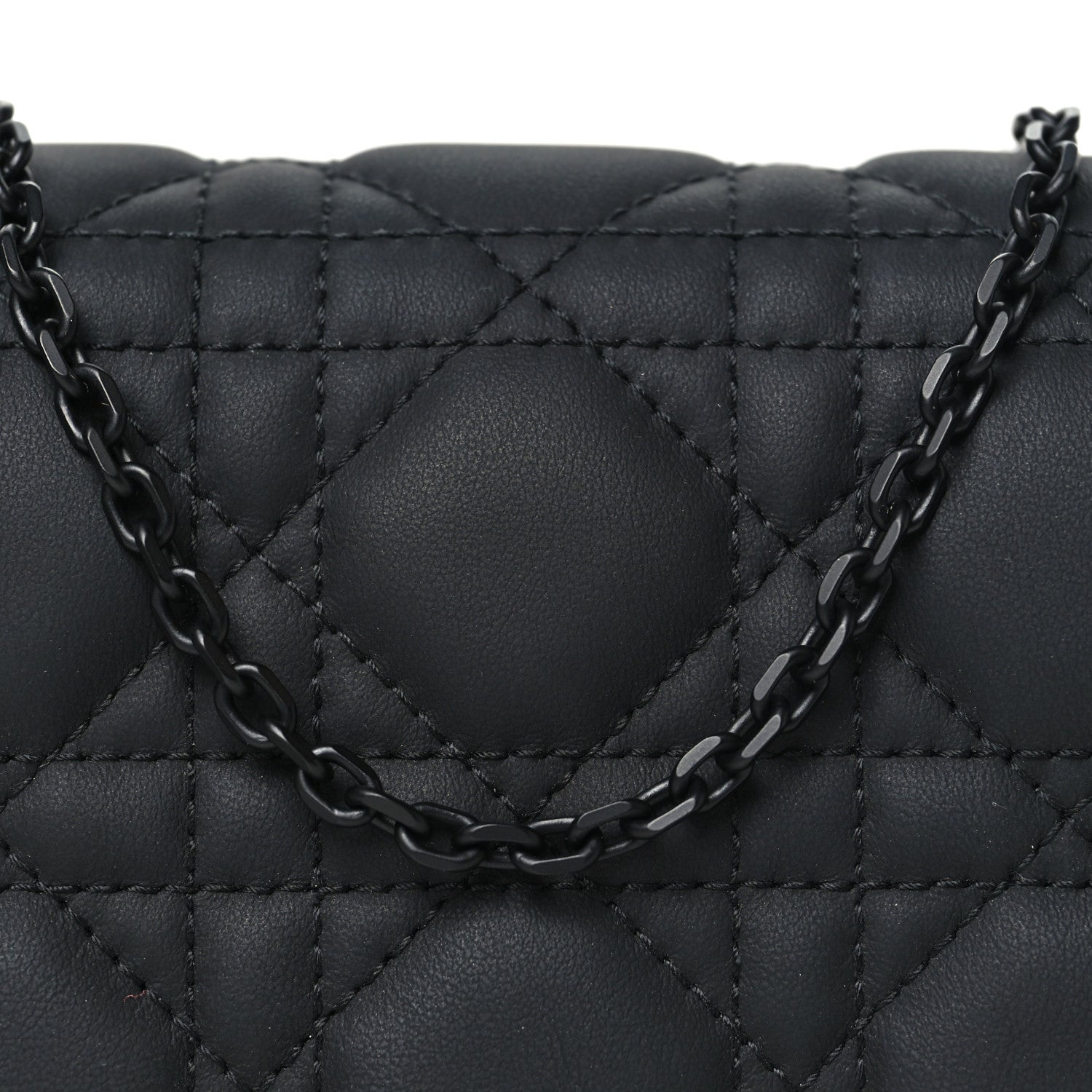 Christian Dior Ultra Matte Calfskin Cannage Mini Waist Pouch on Chain Black 8 of 10