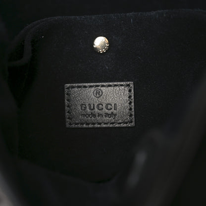 Gucci GG Calfskin Emblem Mini Bucket Bag Black 6 of 9