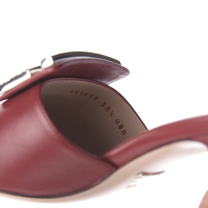 Gucci Malaga Kid Crystal Square G Madelyn Mules 38.5 Romantic Cerise 11 of 12