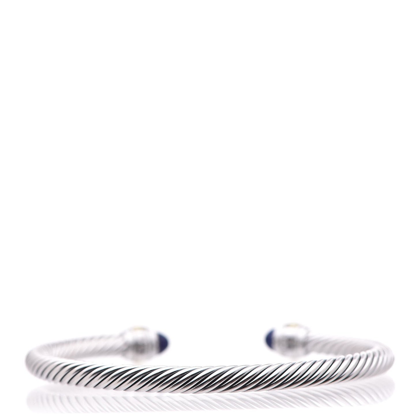 Sterling Silver 14K Yellow Gold Lapis Lazuli 5mm Cable Classics Bracelet