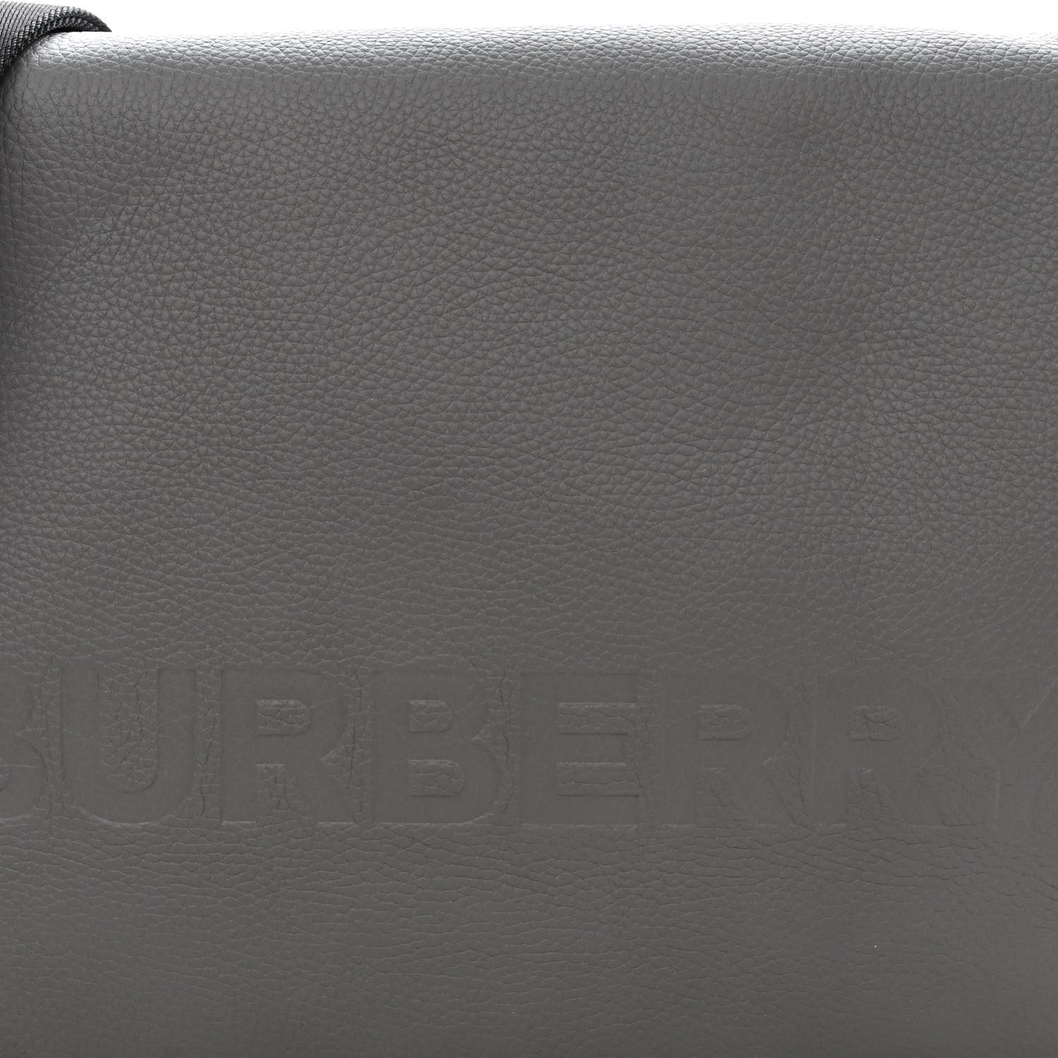 Burberry Grainy Calfskin Embossed Bruno Messenger Charcoal Grey 9 of 11