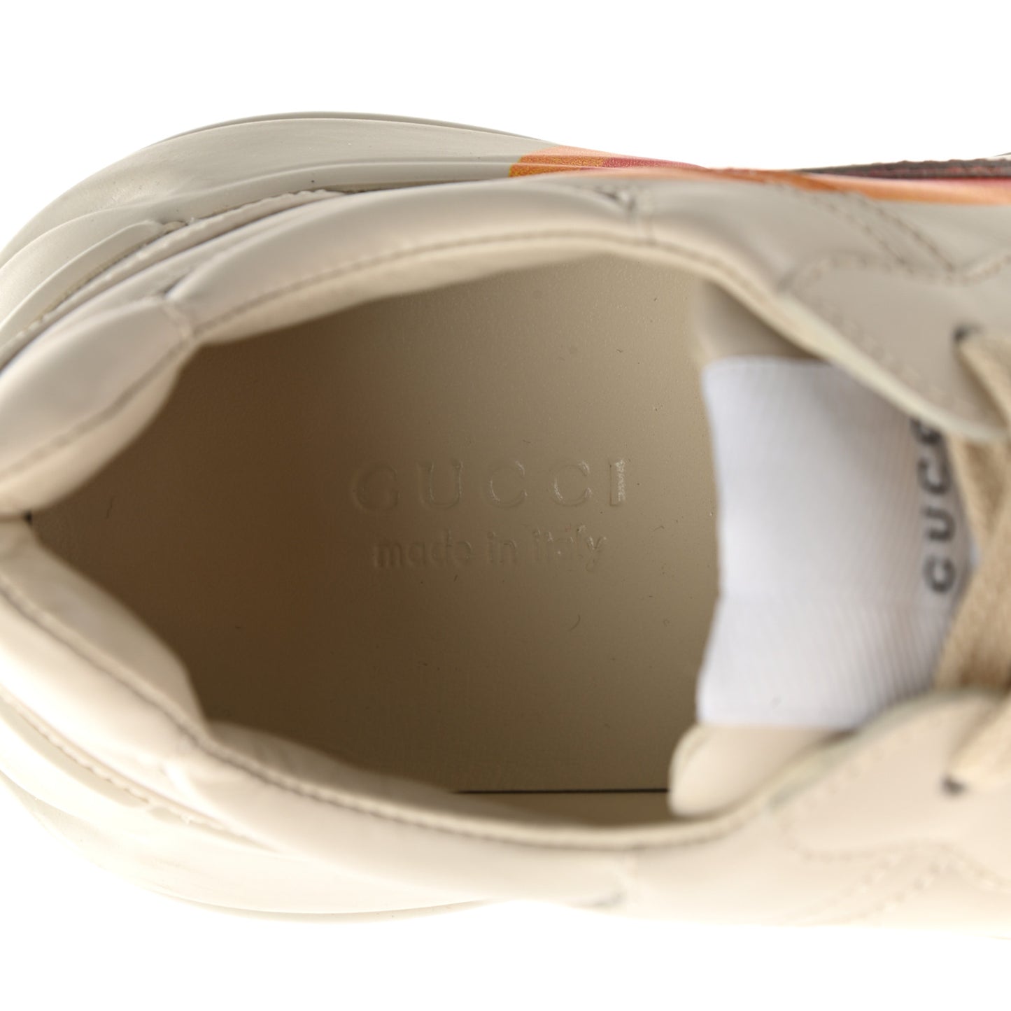 Calfskin Interlocking G Heart Rhyton Sneakers 36 Mystic White